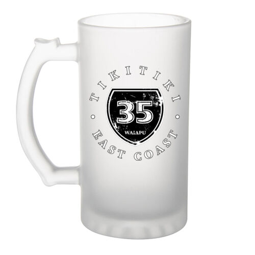 TIKITIKI (Distressed) 1.0 - Frosted Glass Beer Mug Thumbnail