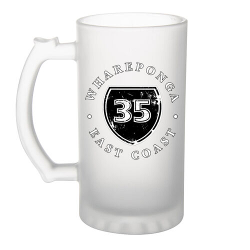 WHAREPONGA (Distressed) 1.0 - Frosted Glass Beer Mug Thumbnail