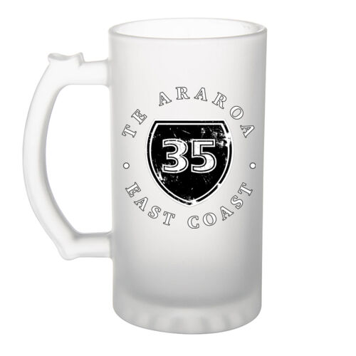 TE ARAROA (Distressed) 1.0 - Frosted Glass Beer Mug Thumbnail
