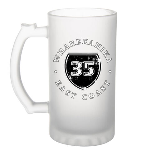 WHAREKAHIKA (Distressed) 1.0 - Frosted Glass Beer Mug Thumbnail