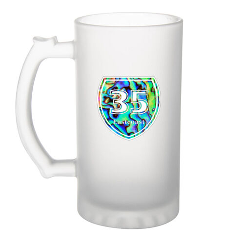 EASTCOAST 35 PAUA - Frosted Glass Beer Mug Thumbnail