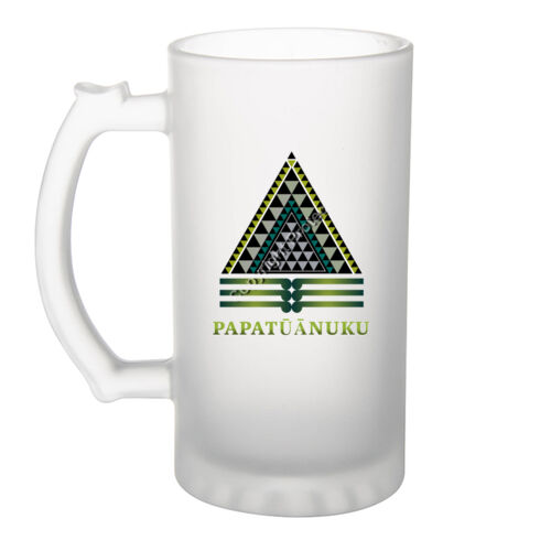 PAPATŪĀNUKU - Frosted Glass Beer Mug Thumbnail