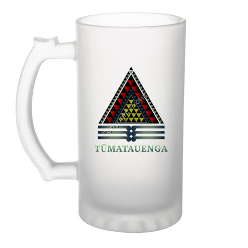 TŪMATAUENGA - Frosted Glass Beer Mug Thumbnail