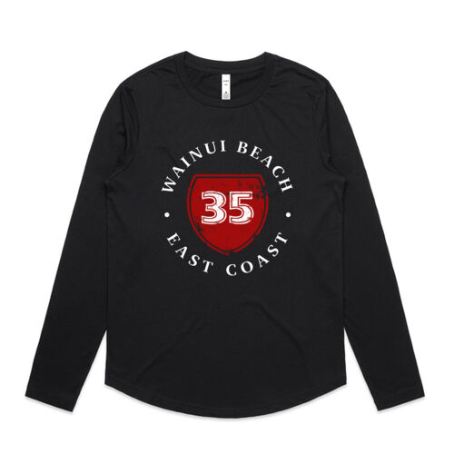 WAINUI BEACH 35 - AS Colour Womens Curve Longsleeve Tee Thumbnail