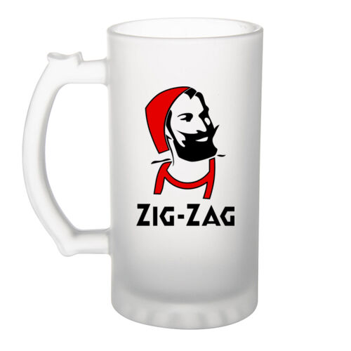 ZIG ZAG MAN - Frosted Glass Beer Mug Thumbnail