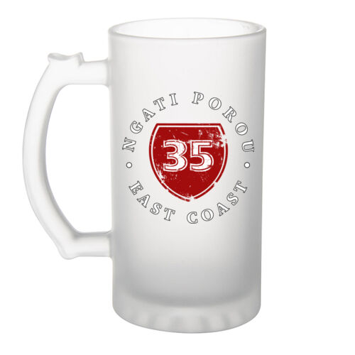 NGATI POROU (Distressed) 2.0 - Frosted Glass Beer Mug Thumbnail