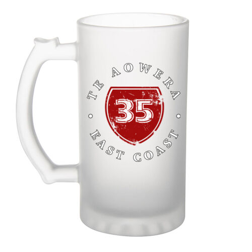 TE AOWERA (Distressed) 2.0 - Frosted Glass Beer Mug Thumbnail