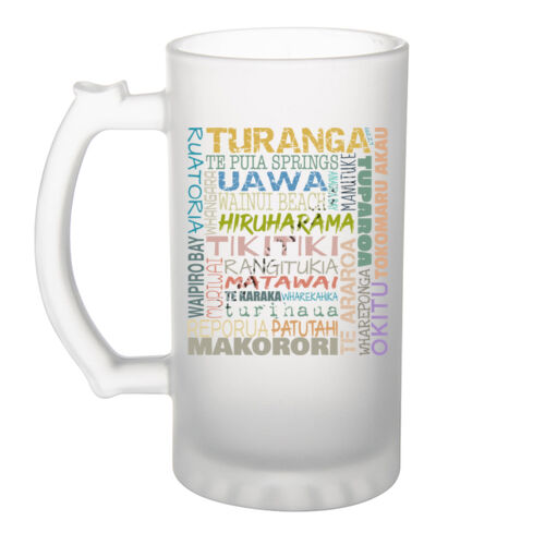 Reppin Gizzy E.C Town Names - Frosted Glass Beer Mug Thumbnail