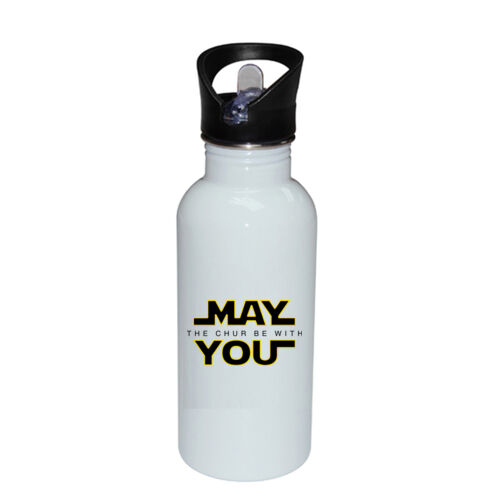 MAY THE CHUR BE WITH YOU - Stainless Bottle with Straw Top Thumbnail