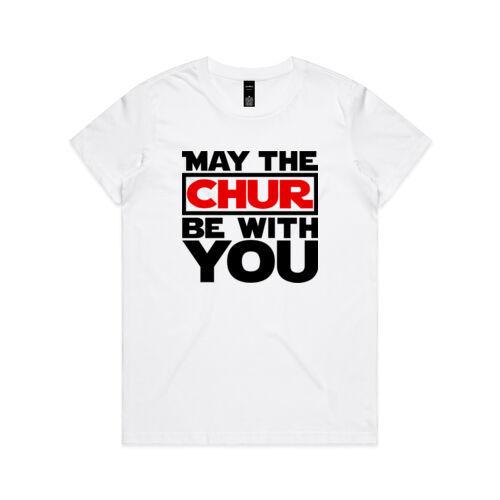MAY THE CHUR BE WITH YOU - AS Colour Womens Maple Tee Thumbnail