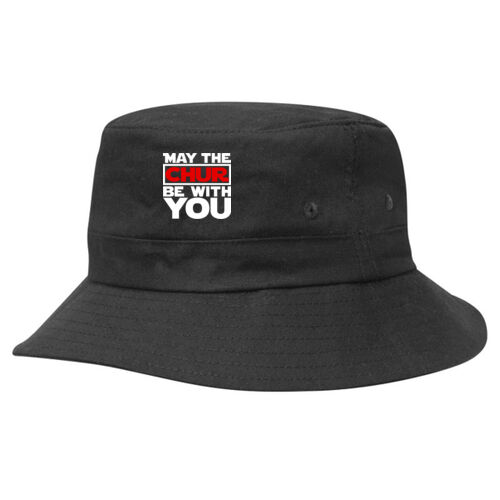 MAY THE CHUR BE WITH YOU - Kids Twill Bucket Hat w/Toggle Thumbnail