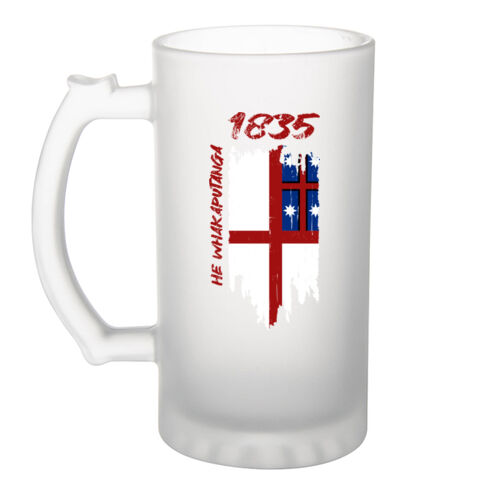 HE WHAKAPUTANGA FLAG - Frosted Glass Beer Mug Thumbnail