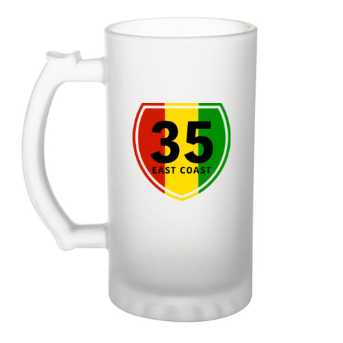 SH35 RASTA SHIELD - Frosted Glass Beer Mug Thumbnail