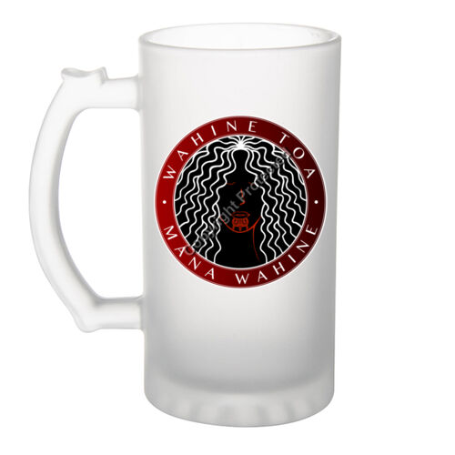 WAHINE TOA - MANA WAHINE - Frosted Glass Beer Mug Thumbnail