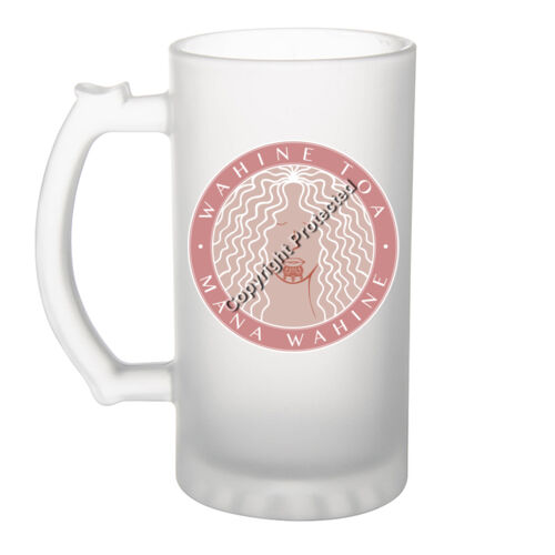 WAHINE TOA - MANA WAHINE - Frosted Glass Beer Mug Thumbnail