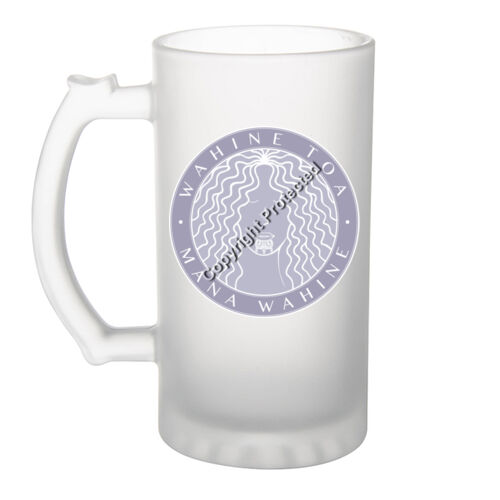 WAHINE TOA - MANA WAHINE - Frosted Glass Beer Mug Thumbnail