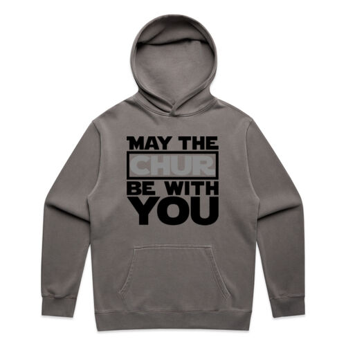 MAY THE CHUR BE WITH YOU - AS Colour Mens Relax Faded Hood Thumbnail