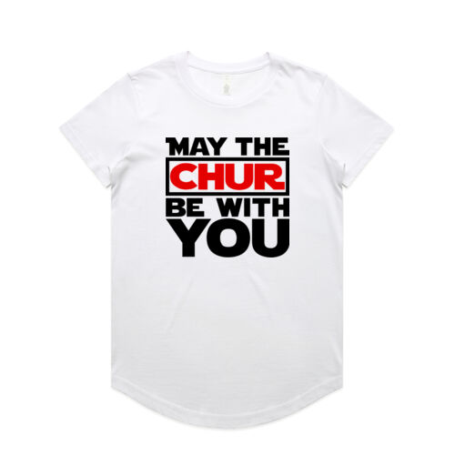 MAY THE CHUR BE WITH YOU - AS Colour Womens Maple Curve Tee Thumbnail