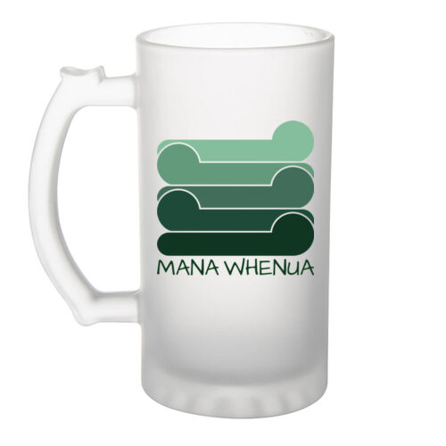 MANA WHENUA - Frosted Glass Beer Mug Thumbnail