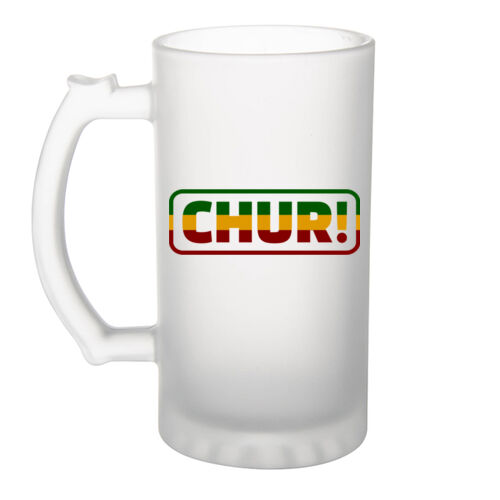 CHUR RASTA! - Frosted Glass Beer Mug Thumbnail