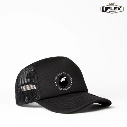 THE BLACK SHEEP OF THE WHĀNAU - UFlex Snap Back Trucker Cap Thumbnail