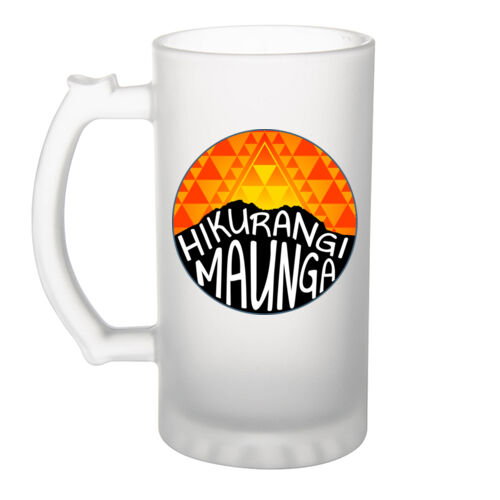 MAUNGA HIKURANGI - Frosted Glass Beer Mug Thumbnail