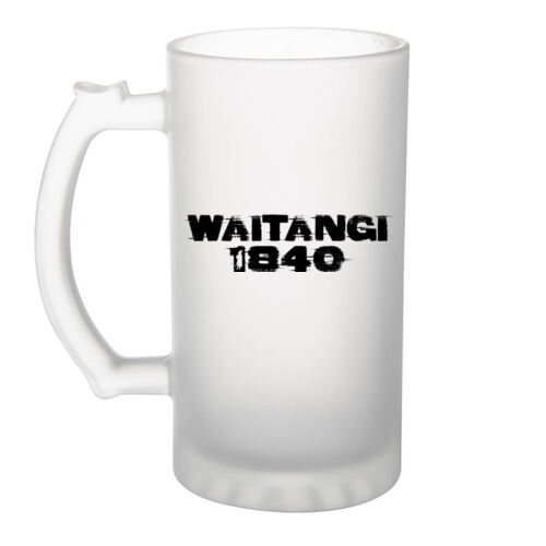 WAITANGI 1840 - Frosted Glass Beer Mug Thumbnail
