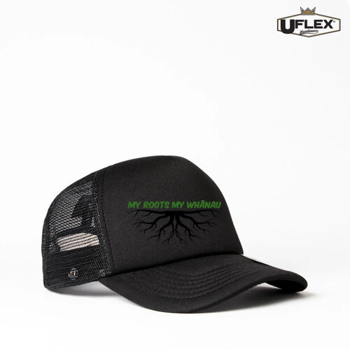 MY ROOTS MY WHĀNAU - UFlex Snap Back Trucker Cap Thumbnail