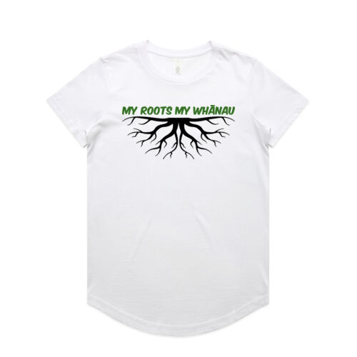 MY ROOTS MY WHĀNAU - AS Colour Womens Maple Curve Tee Thumbnail